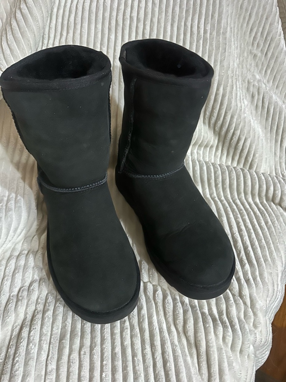 UGG Black Plush Shearling-Lined Boot